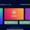 Interface IPTV Smarters Pro montrant Live TV, films, et séries - compatible avec IPTV Québec.