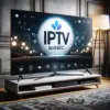 Téléviseur affichant IPTV Québec avec une interface moderne et intuitive pour la diffusion en continu.