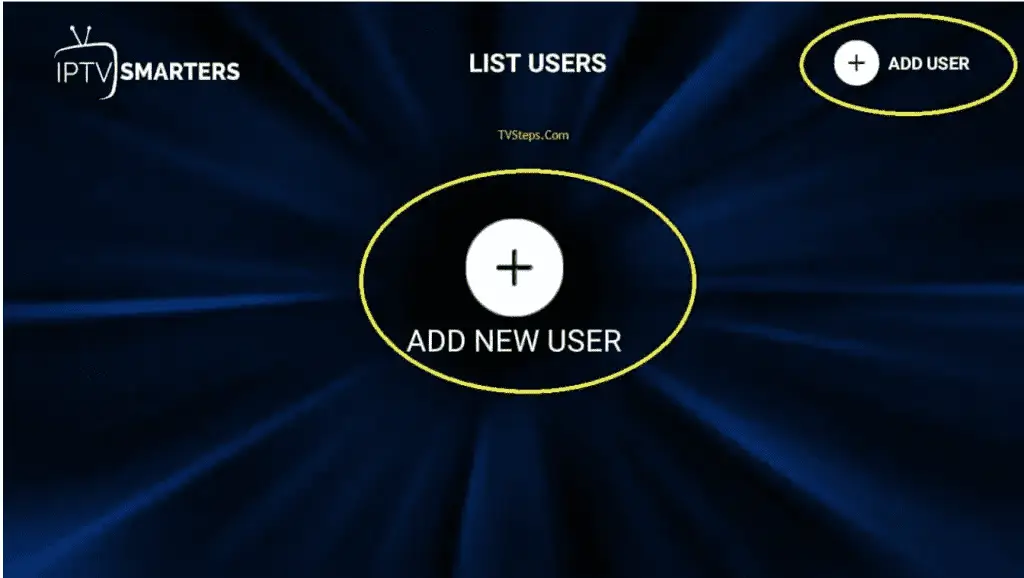 Écran pour ajouter un nouvel utilisateur dans IPTV Smarters Pro pour IPTV Quebec.